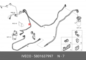 трубка топливная!\ IVECO 5801637997 IVECO