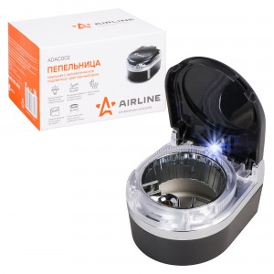 Пепельница в автомобиль с подсветкой черная AIRLINE ADAC002 AIRLINE