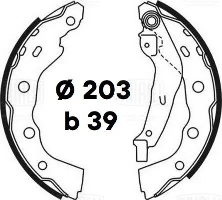 Колодки тормозные барабанные задние 203x39 т/с Bosch GF 4684 TRIALLI