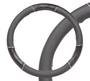 Оплетка на руль, искусственная кожа, женская модель, черная/принт, 38 см / M (AW AWC-CM-06M AIRLINE