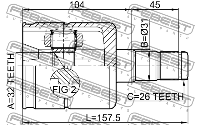 AUDI/ VW/ SEAT / SKODA 2311-030 FEBEST