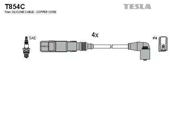 Провод высоковольтный AUDI A4,A6 (94-) (1.6/2.0) комплект TESLA T854C TESLA