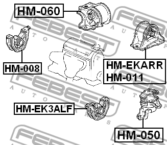 Опора двигателя HM-008 HM-008 FEBEST