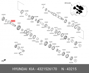 ВАЛ КПП 43215-26170 4321526170 HYUNDAI KIA
