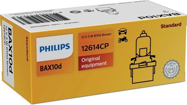 Лампа 12V 3W BAX10d коричневый патрон PHILIPS 12614CP PHILIPS