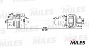 Привод в сборе правый (ABS) VW SHARAN/FORD GALAXY/SEAT ALHAMBRA 1.9D 95-00 МКПП  GC02136 MILES