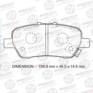 Колодки тормозные дисковые Avantech задние  (противоскрипная пластина в компл.) AV586 AVANTECH