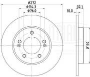 Диск торм. для а.м Kia Ceed 18- зад. d272 окраш.  DF 084408 DF084408 TRIALLI