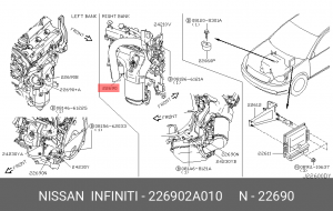 Датчик кислородный, с обогревом 22690-2A010 22690-2A010 NISSAN