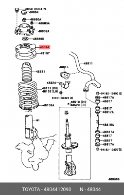 проставка пружины передней!\ Toyota Corolla 98> 48044-12090 TOYOTA