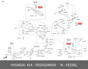 Стойка стабилизатора HYUNDAI Santa Fe (12-) (2WD) заднего левая OE 555302W000 HYUNDAI KIA