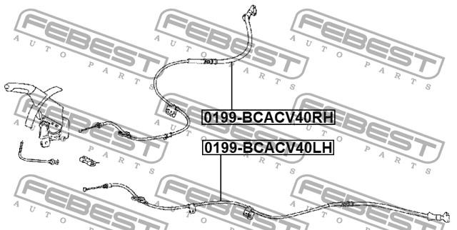 Трос ручника правый TOYOTA CAMRY V40 0199-BCACV40RH 0199-BCACV40RH FEBEST