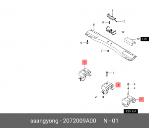Опора двигателя SSANGYONG Actyon (06-),Kyron (06-),Actyon Sports (06-/12-) (4WD) 2072009A00 SSANG YONG