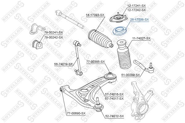 подшипник опоры амортизатора!\ Nissan Micra K12 03> 26-17038-SX STELLOX