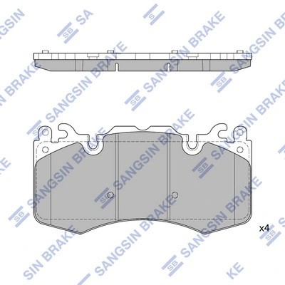 Колодки тормозные LAND ROVER Discovery (09-),Range Rover (09-) передние (4шт.) S SP2239 SANGSIN