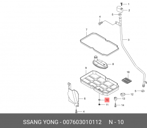 Кольцо уплотнительное SSANGYONG Actyon (05-) пробки сливной АКПП OE 007603010112 SSANG YONG