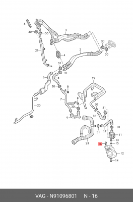 Болт (х10) для VAG DSG VAG N 91096801 N 910 968 01 VAG