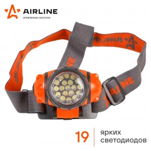 Фонарь налобный на батарейках LEDx19 (AFL-19H-08) AFL-19H-08 AIRLINE