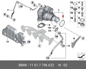 TRANSPORTER T5 (2003>) патрубка интеркуллера 11617796622 BMW