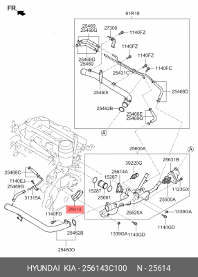 Прокладка 256143C100 HYUNDAI KIA