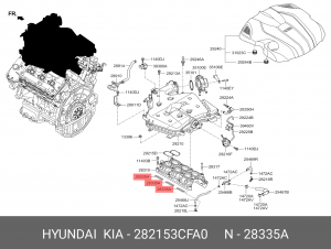 прокладка впускного коллектора двигателя!\ Hyundai 282153CFA0 HYUNDAI