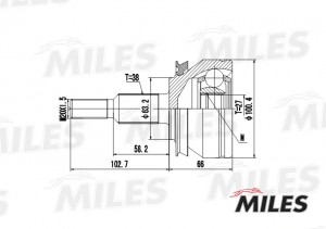 ШРУС наружный VW T5 1.9D/2.0 03- (GKN 303993) GA20530 GA20530 MILES