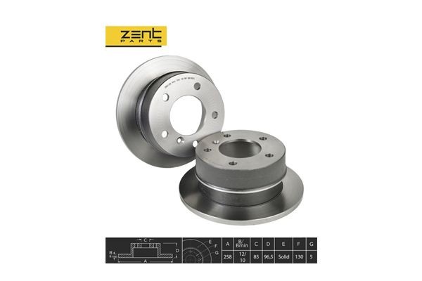 диск тормозной задний! Omn MB 209 Sprinter Z06122 ZENTPARTS