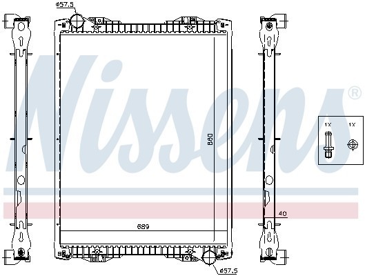 Радиатор охлаждения 860x689x40 Scania P DC9/11 04 67259A NISSENS