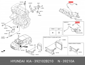 Датчик кислорода HYUNDAI i30 KIA Soul (11-) OE 392102B210 HYUNDAI KIA