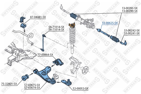 тяга рулевая!\ Ford Focus 98> 55-00625-SX STELLOX