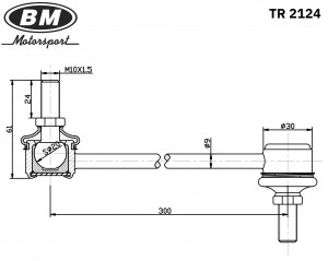 Стойка стабилизатора переднего, праваялевая для ПОДХОДИТ ДЛЯ VOLVO, BM TR2124 TR2124 BM MOTORSPORT