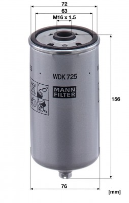 Фильтр топливный LIEBHERR MAN E2000,F2000,SG,312,322 (резьба М16х1.5мм) (слив бо WDK725 MANN FILTER