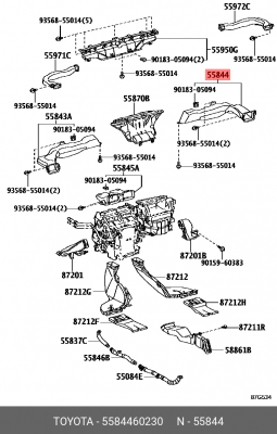 Воздуховод 5584460230 Toyota 55844-60230 TOYOTA