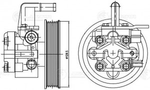 Насос ГУР для а/м Kia Sorento II (09-)/Hyundai Santa Fe (выпуск с 2010г.) 2.4i ( LPS0806 LUZAR