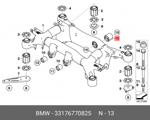 Сайлентблок BMW 5 (E60,E61) балки задней ОЕ 33 17 6 770 825 BMW