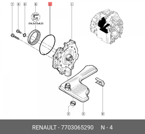 кольцо уплотнительное масляного насоса АКПП!\ Renault 7703065290 RENAULT