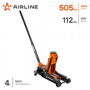 Домкрат подкатной 4т INDUSTRY двухпоршневой низкопрофильный (MIN - 112мм, MAX -  AJ4FI500 AIRLINE