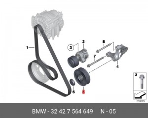 Обводной ролик  32427564649 32 42 7 564 649 BMW