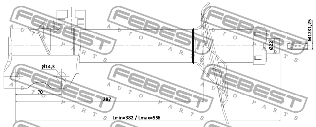 Амортизатор передний правый GAS.TWIN TUBE 02110-006FR FEBEST