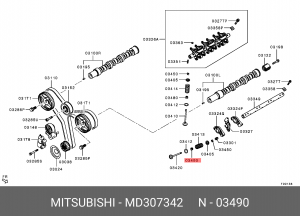 Колпачок MITSUBISHI Pajero (90-) маслоотражательный выпускной OE MD307342 MITSUBISHI