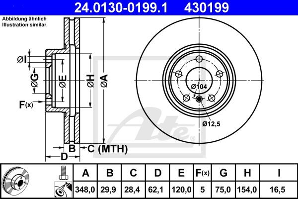 24.0130-0199.1 диск тормозной передний!\ BMW E70/E71 3.0D 07> 24.0130-0199.1 ATE