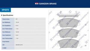 Колодки тормозные KIA Soul (19-) передние (4шт.) SANGSIN SP4372 SANGSIN