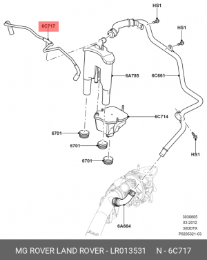 трубопровод!\ Land Rover Discovery/Range Rover 3.0 10> LR013531 LAND ROVER