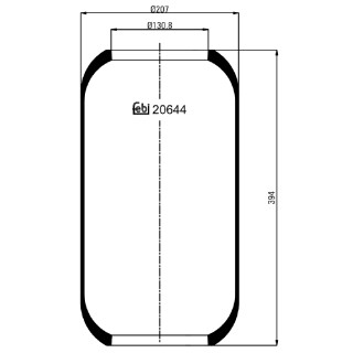 пневмоподушка !644N цил 394-210-130.8/130.8 \Omn BPW/Fruehauf/Kogel/MAN/Volvo/SE 20644 FEBI BILSTEIN