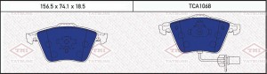 Колодки тормозные дисковые передние AUDI A4/S4Q/A6 03- TCA1068 TCA1068 TATSUMI