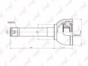 ШРУС наружный к-кт!\ Toyota Land Cruiser 4.2TD 1HD-T 92-97 CO-7543 LYNXAUTO