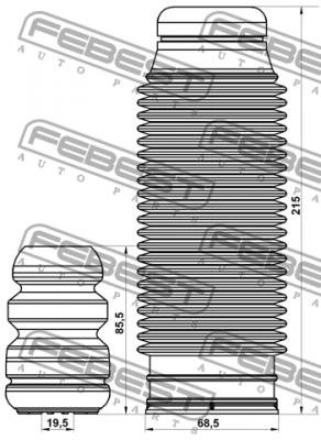 Пыльник передн амортизатора с отбойником комплект HYUNDAI SANTA FE 06 2006- HYSH HYSHB-SFEIIF-KIT FEBEST