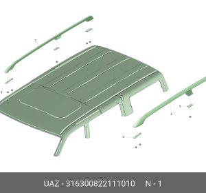 Дуга УАЗ-3163 багажника правая (рейлинги) (ОАО УАЗ) 316300822111010 UAZ UAZ