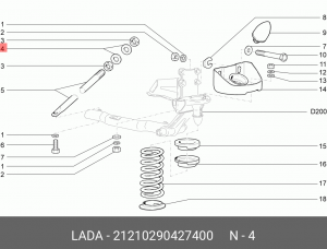 Шайба ВАЗ-2121 растяжки подвески передней АвтоВАЗ 21210-2904274-00 LADA VAZ