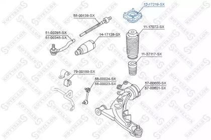 опора амортизатора переднего!\ Mazda CX-7/CX-9 12-17219-SX STELLOX